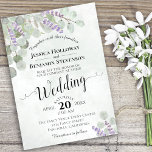 Eukalyptus Lavender & Greenery Wedding Einladung<br><div class="desc">Diese wunderschönen Hochzeitseinladungen zeichnen sich durch ein elegantes, schicke Design mit handgemalten Aquarellfarben-Eukalyptus-Blätter aus. Lavendel & Gartengrün auf einem blassgelben, aquamarinen Marmor. Die Schriftzeichen werden in laky Skriptkalligraphie gemacht. Auf der Rückseite befindet sich ein Eukalyptusbouquet und ein Lavendel mit weißem Bug. Eine schöne Art, Ihre Freunde und Familie zu einem...</div>