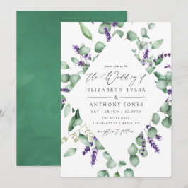Eukalyptus Lavender Greenery Wedding Einladung