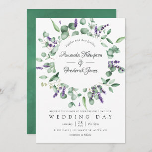 Eukalyptus Lavender Greenery Wedding Einladung
