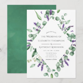 Eukalyptus Lavender Greenery Wedding Einladung