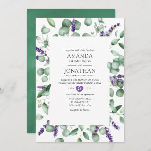 Eukalyptus Lavender Greenery Wedding Einladung