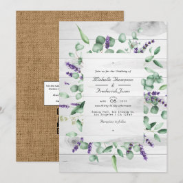 Eukalyptus Lavender Rustic QR Code UAWG Wedding Einladung