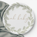 Eukalyptus-Leaf-Babydusche Pappteller<br><div class="desc">Unsere geschlechtsneutrale Babydusche "oh Baby" mit Aquarell-Babydusche zeichnet sich durch hübsche,  helle Salbei-Töne,  atemberaubende Vegetation und einfache Typografie aus. Treffen Sie Ihre Freunde und Familie,  um dieses bedeutsame Ereignis des Lebens zu feiern. Die Typografie ist farblich anpassbar und eine preisgünstige Lösung,  ohne Kompromisse bei der Qualität einzugehen.</div>