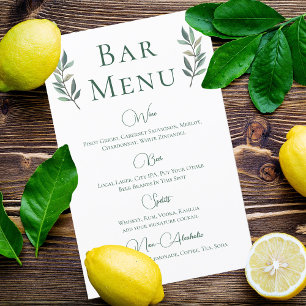 Eukalyptus Leaf Einfaches botanisches Hochzeitsmen