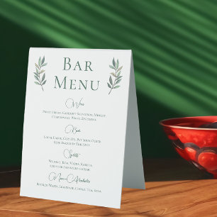 Eukalyptus Leaf Einfaches botanisches Hochzeitsmen Tischaufsteller