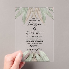 Eukalyptus-Leaf-Hochzeitseinladungen Acryleinladungen