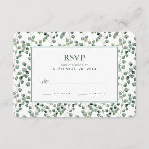 Eukalyptus-Leaf-Muster für Wasserfarben - Hochzeit RSVP Karte