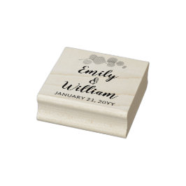 Eukalyptus-Leaf-Namen mit Hochzeitdatum Gummistempel