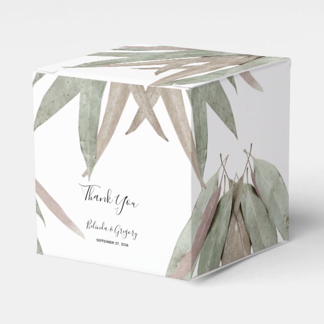 Eukalyptus Leaf Wedding Geschenkschachtel (Vorderseite)