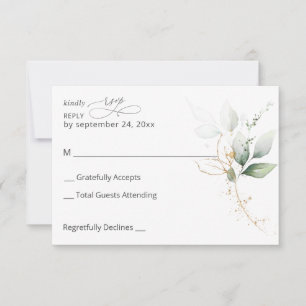 Eukalyptus-leicht Gold über die UAWG RSVP Karte