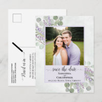 Eukalyptus Lila Wedding Save the Date Foto