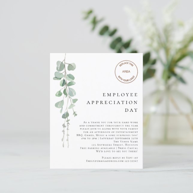 Eukalyptus-Logo des Tages der Mitarbeiterbewertung (Stehend Vorderseite)