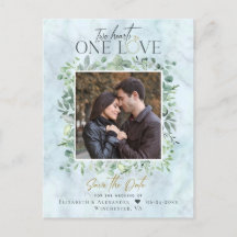 Eukalyptus-Marble-Foto Hochzeit Sichern Sie das Da