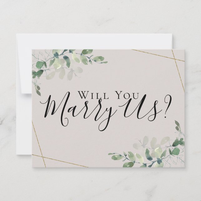 Eukalyptus Marry Us werden Sie unser offizieller I Einladung (Vorderseite)