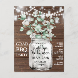 Eukalyptus Mason Jar Graduation Party Einladung Postkarte