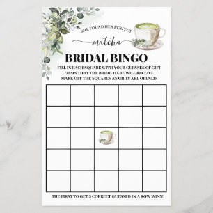 Eukalyptus-Matcha-Junggesellinnen-Abschied-Bingo-S Flyer