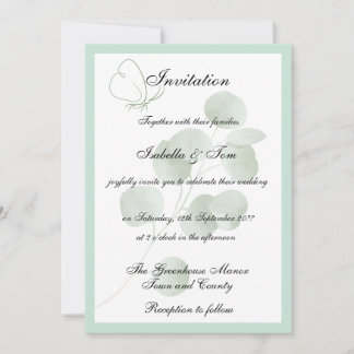Eukalyptus Minimalistische Botanische Hochzeit Einladung