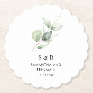 Eukalyptus Minimalistische Hochzeit Untersetzer