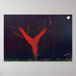 Eukalyptus-Mitternacht-Plakat, impressionistische Poster