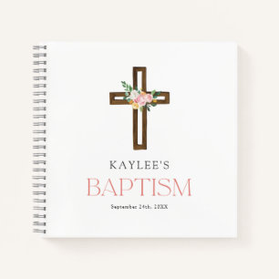 Eukalyptus Modern Cross Baptisbook Gästebuch Notizbuch