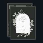 Eukalyptus modern, elegant, einfach, botanisch sch feiertagspostkarte<br><div class="desc">Sauberes,  modernes botanisches Grün,  schlichtweg elegant geschmückt,  Weihnachtsfeiertag im Postkartendesign. Teil einer weißen,  grauen,  grünen und schwarzen Kollektion</div>