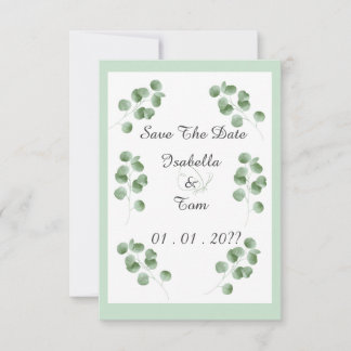 Eukalyptus, Moderne Botanische Hochzeitsanzeige Save The Date