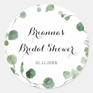 Eukalyptus Moderne Kalligrafie Brautparty Geschenk Runder Aufkleber