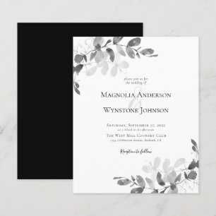 Eukalyptus Monochrome Hochzeitseinladung