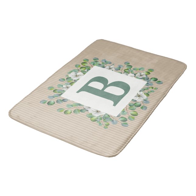 Eukalyptus Monogram Bath Mat Badematte (Schrägansicht)