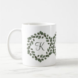 Eukalyptus Monogram Blätter Elegante Moderne Kaffeetasse