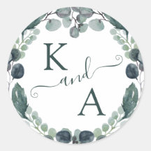 Eukalyptus Monogram Watercolor Wedding