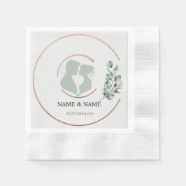 Eukalyptus Monogram Wedding Napkins (geprägt) Serviette