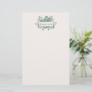 Eukalyptus-Monogramm-Schreibwaren Briefpapier