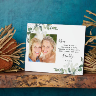 Eukalyptus Mutter der Braut Hochzeitsgeschenk Fotoplatte
