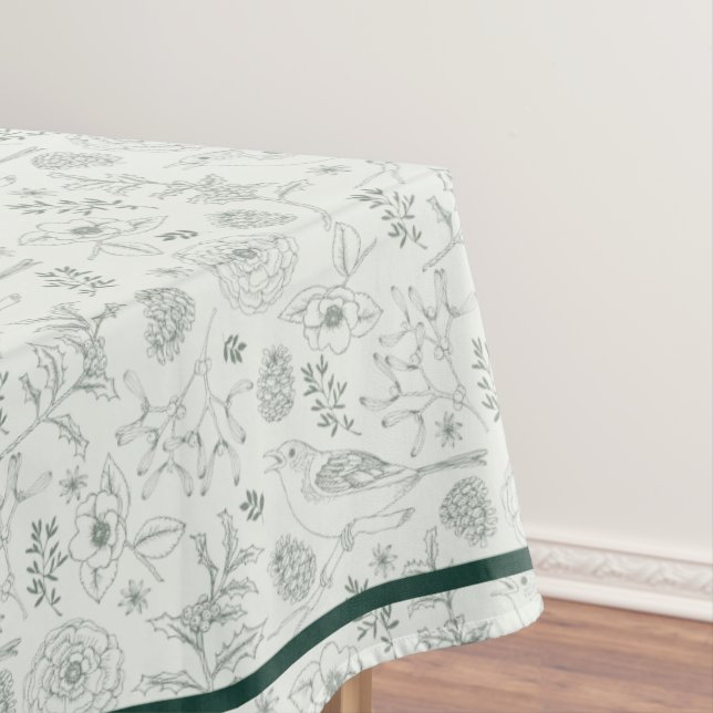 Eukalyptus Natural Christmas & Emerald Border Tabl Tischdecke (Beispiel)