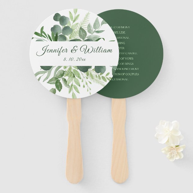Eukalyptus Nature Greenerity Wedding Script Progra Fächer (Vorne und Hinten)