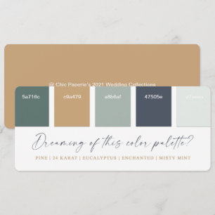 Eukalyptus Navy & Gold Hochzeitsfarbpalette Karte