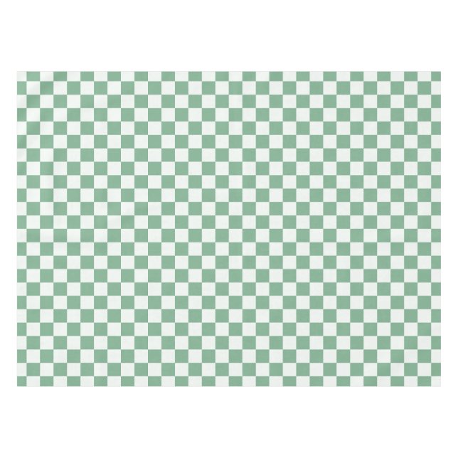 Eukalyptus-Nebel-Schachbrettmuster Tischdecke (Vorderseite (Horizontal))