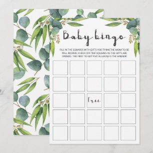 Eukalyptus-Neutral-Baby-Bingo-Karten