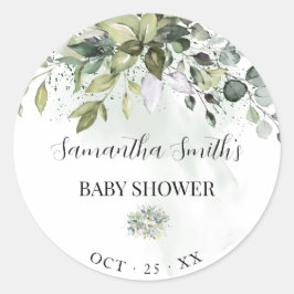 Eukalyptus-Neutral-Baby-Dusche Runder Aufkleber