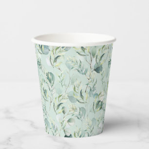 Eukalyptus Paper Cups - Grünes Brautparty Pappbecher