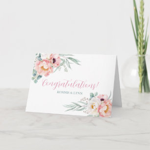 Eukalyptus Peonies Wedding Congratulation Card Karte