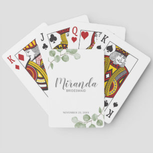Eukalyptus Personalisiert Bridesmaid Name Spielkarten