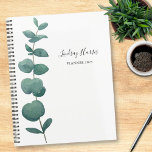Eukalyptus personalisiert planer<br><div class="desc">Dieser elegante Planner ist mit einem Single Aquarellspray eucalyptus dekoriert. Passen Sie es mit Ihrem Namen und Jahr an. Weil wir unsere eigenen Kunstwerke erstellen, werden Sie dieses exakte Bild von anderen Designern nicht finden. Original Wasserfarbe © Michele Davies.</div>