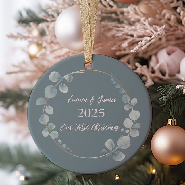 Eukalyptus Personalisierter Wasserfarben Keramik Ornament (Von Creator hochgeladen)