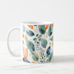 Eukalyptus-Pflanze Grüner Orange 350 Aquarell Kaffeetasse