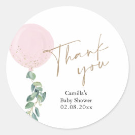 Eukalyptus Pink Balloon Baby Showroom Runder Aufkleber