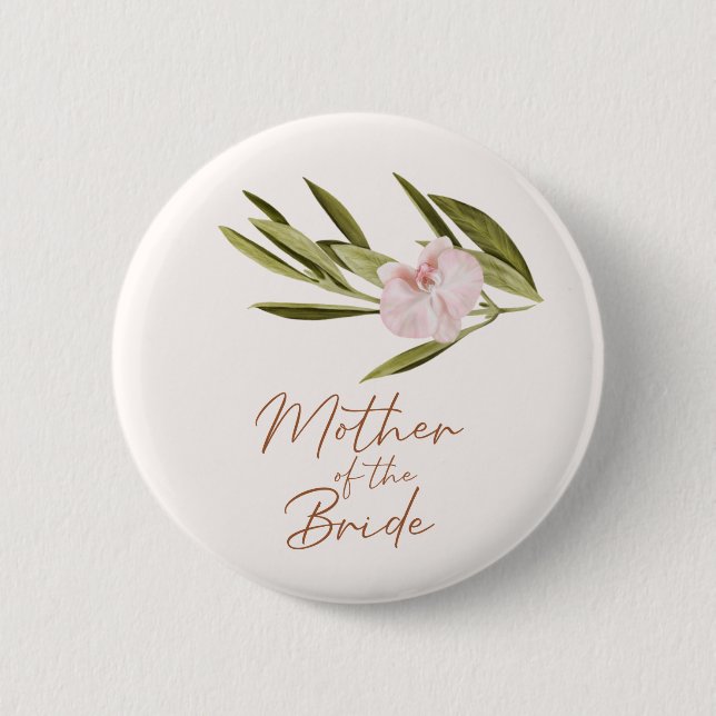 Eukalyptus Pink Orchid Wedding Mother of the Bride Button (Vorderseite)
