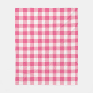 Eukalyptus Pink & White Gingham Karo Fleecedecke