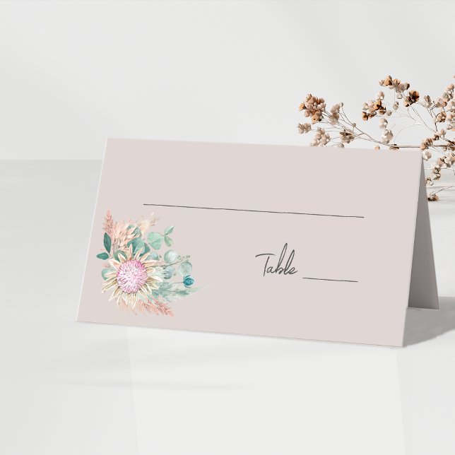 Eukalyptus Protea Pampas Hochzeit Tischnummer Platzkarte (Von Creator hochgeladen)